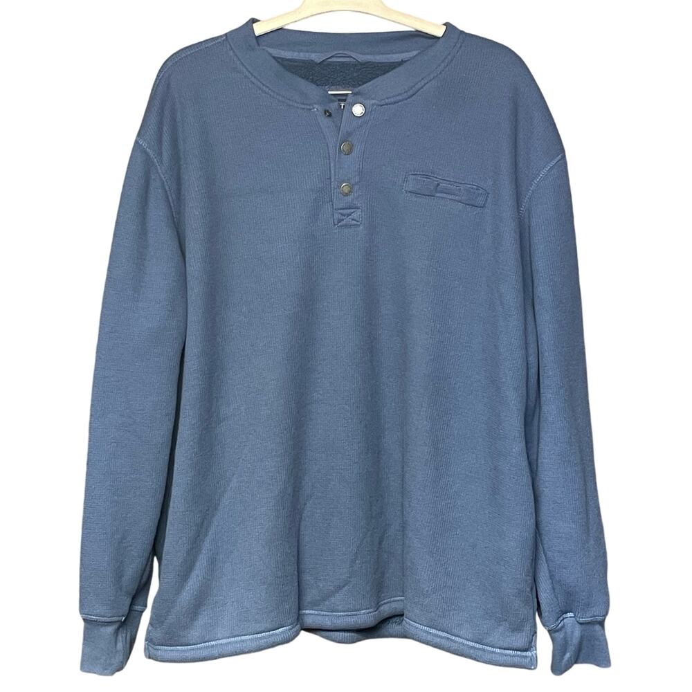 Smith’s Workwear blue waffle knit long sleeve shirt sherpa lined men’s size 2XL